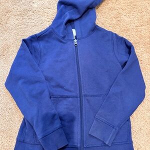 Navy Blue Hooded Zip-Up Sweatshirt